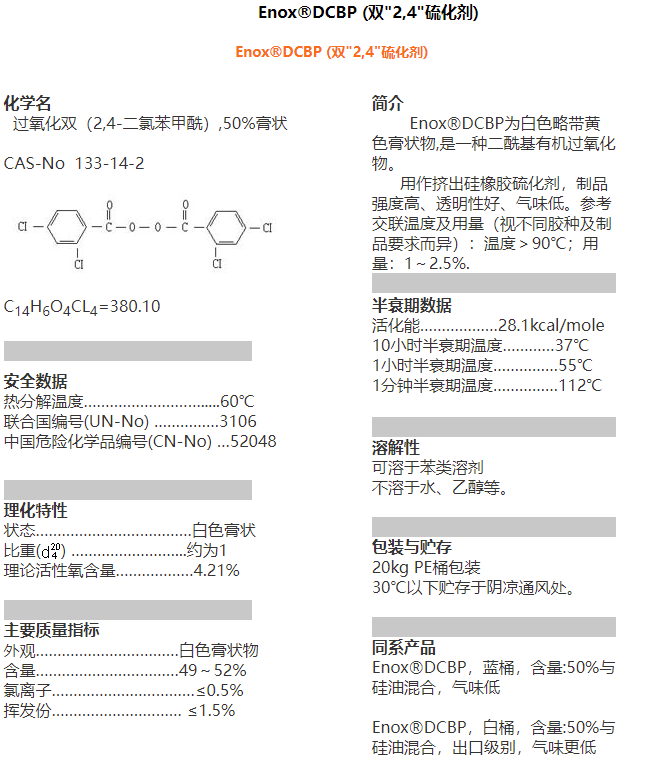 Enox®DCBP (双"2,4"硫化剂)(图1)
